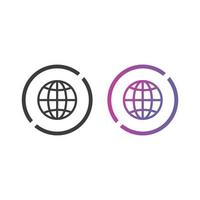 Globe, Website Flat Icon in Solid and Gradient Color vector