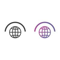 Globe, Website Flat Icon in Solid and Gradient Color vector