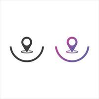 Location Pin Icon in Solid and Gradient Color vector