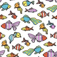 Cute childish pattern with swimming underwater fishes vector