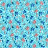 Cute summer print with tropical palm trees silhouettes vector