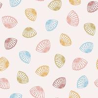 Cute seamless summer pattern with seashells vector