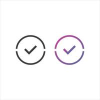 Checkmark Flat Icon in Solid and Gradient Color vector