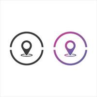 Location Pin Icon in Solid and Gradient Color vector
