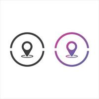 Location Pin Icon in Solid and Gradient Color vector