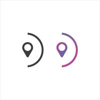 Location Pin Icon in Solid and Gradient Color vector