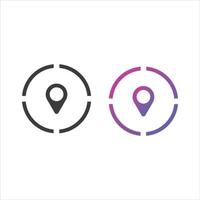 Location Pin Icon in Solid and Gradient Color vector