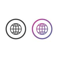 Globe, Website Flat Icon in Solid and Gradient Color vector