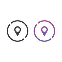 Location Pin Icon in Solid and Gradient Color vector