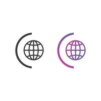 Globe, Website Flat Icon in Solid and Gradient Color vector