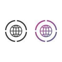 Globe, Website Flat Icon in Solid and Gradient Color vector