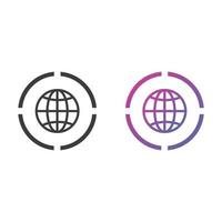 Globe, Website Flat Icon in Solid and Gradient Color vector