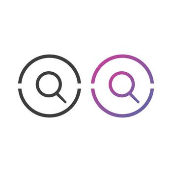 Search Flat Icon in Solid and Gradient Color vector