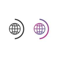 Globe, Website Flat Icon in Solid and Gradient Color vector