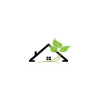 Diseño de ilustración de vector de casa verde natural