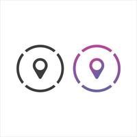 Location Pin Icon in Solid and Gradient Color vector
