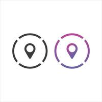 Location Pin Icon in Solid and Gradient Color vector