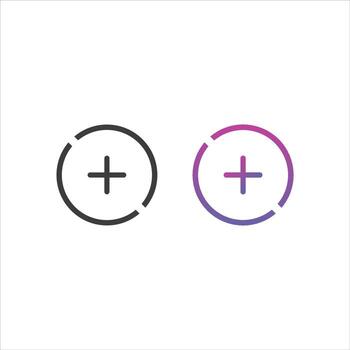 Add, Plus Icon Set vector