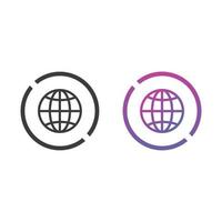 Globe, Website Flat Icon in Solid and Gradient Color vector