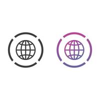 Globe, Website Flat Icon in Solid and Gradient Color vector