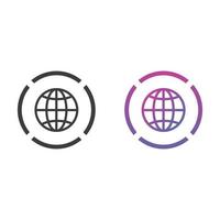 Globe, Website Flat Icon in Solid and Gradient Color vector