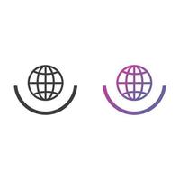 Globe, Website Flat Icon in Solid and Gradient Color vector