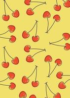 cherry fruit pattern vector illustration