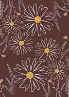 daisy flower floral pattern background vector