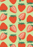 strawberry fruit pattern vector illustration