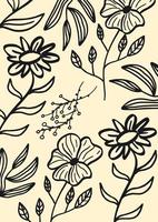 hand drawing floral pattern background vector