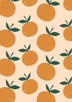 Ilustración de vector de patrón de fruta naranja