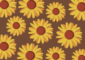 sun flower floral pattern background vector