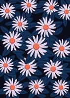 daisy flower floral pattern background vector