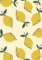 lemon fruit pattern vector illustration