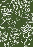 hand drawing floral pattern background vector