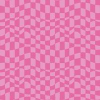 Vintage retro pink warped checkerboard seamless pattern background design vector