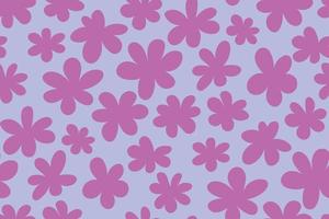 floral seamless pattern design with hand drawn simple flower daisy doodle. girlish childish vector background. Retro hippie repeat texture.