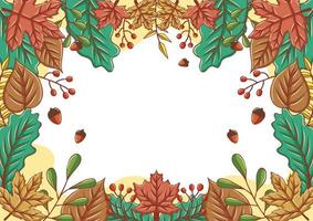 Fall Floral Theme With Autumn Leaves Concept vector