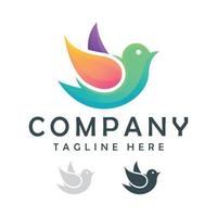 bird gradient color logo design vector