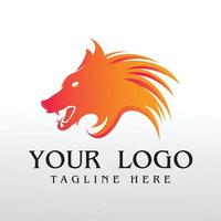 wolf colorfull logo designs vector