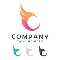 bird gradient color logo design vector