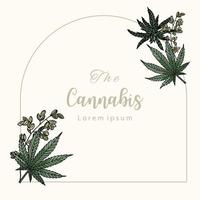 Collection of green cannabis background vector