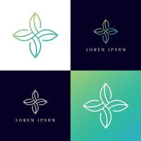 logo flower abstract design for Beauty Spa salon company, creative green tree leaf modern vector icon monogram.