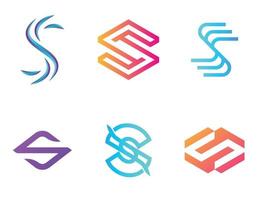 S Letter Set Logo Design Icon Vector