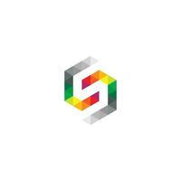 minimal and colorful s letter logo design vector