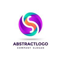 Colorful S Letter Circle logo. Minimal Font S Abstract Icon. Modern S vector