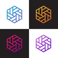 Tech Vector sign logo. Technology Innovation icon. Geometric polygon shape template.