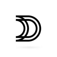 plantilla de vector de diseño de icono de logotipo de letra d única creativa moderna