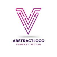 dots logo design by letter V Vector Template.