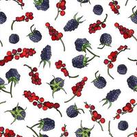 Fruity Seamless pattern with red and blackberries. Design for fabric, textile vector